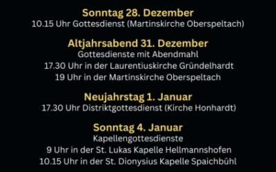 GOS Unsere Gottesdienste über den Jahreswechsel